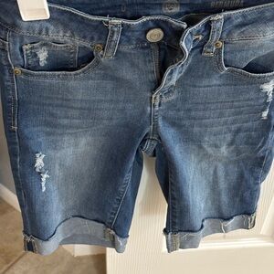 SO Women's Denim Bermuda Shorts - Blue